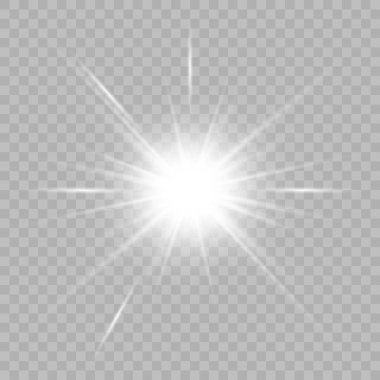 Vektör şeffaf güneş ışığı özel mercek parlaması