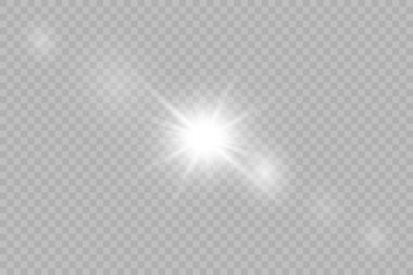 Vektör şeffaf güneş ışığı özel mercek parlaması