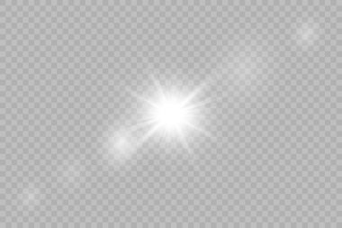 Vektör şeffaf güneş ışığı özel mercek parlaması