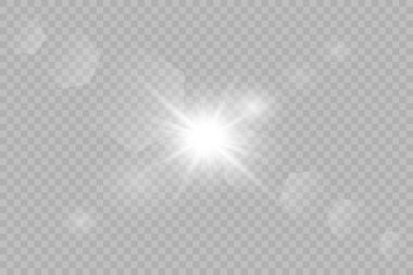 Vektör şeffaf güneş ışığı özel mercek parlaması