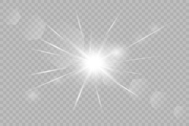 Vektör şeffaf güneş ışığı özel mercek parlaması