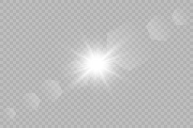 Vektör şeffaf güneş ışığı özel mercek parlaması