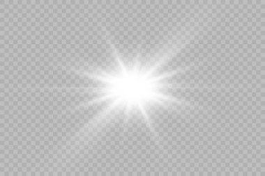Vektör şeffaf güneş ışığı özel mercek parlaması