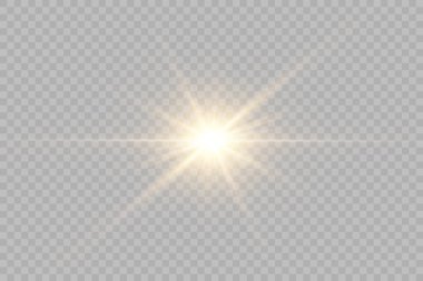 Vektör şeffaf güneş ışığı özel mercek parlaması