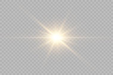 Vektör şeffaf güneş ışığı özel mercek parlaması