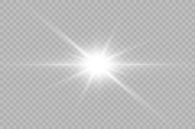 Vektör şeffaf güneş ışığı özel mercek parlaması