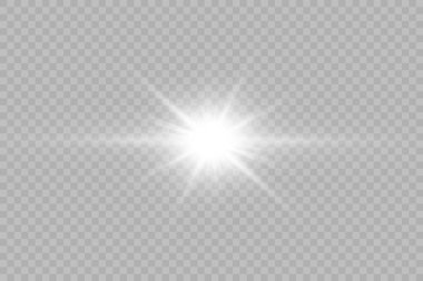 Vektör şeffaf güneş ışığı özel mercek parlaması