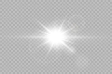 Vektör şeffaf güneş ışığı özel mercek parlaması