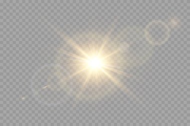 Vektör şeffaf güneş ışığı özel mercek parlaması