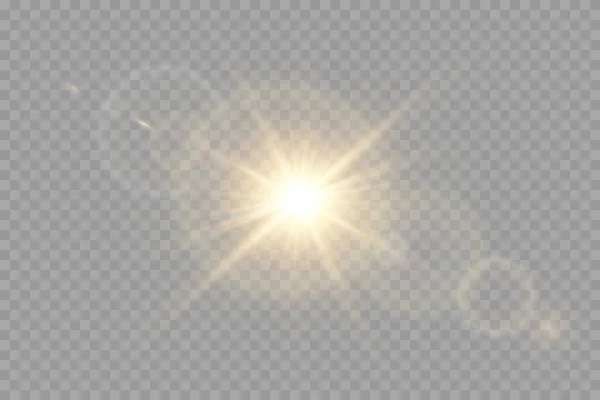 Vector Luz Solar Transparente Destello Lente Especial — Vector de stock