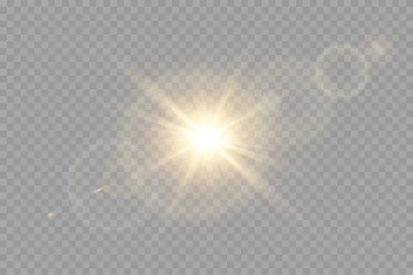 Luce Solare Trasparente Vettoriale Brillamento Speciale Della Lente — Vettoriale Stock