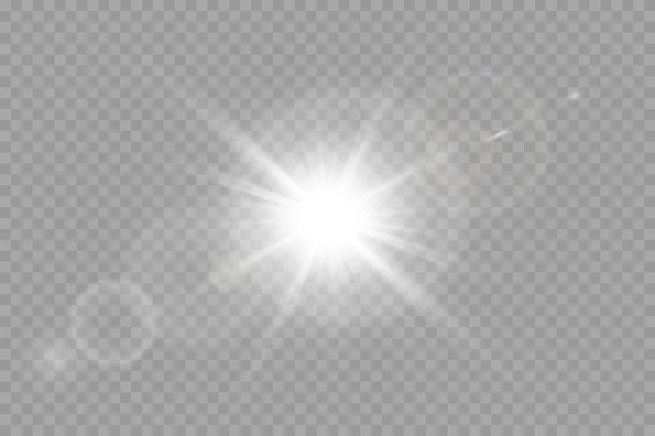 Vektör Şeffaf Güneş Işığı Özel Mercek Parlaması — Stok Vektör