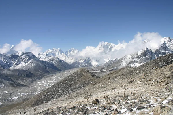 Πεζοπόροι Στο Everest Base Camp Trek — Φωτογραφία Αρχείου