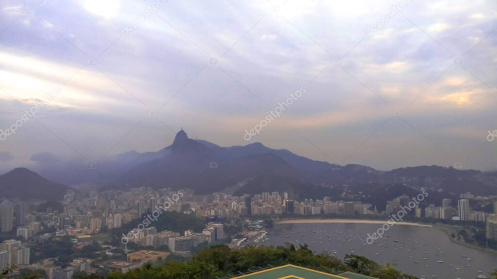 beautiful view of Rio de Janeiro with Christ Redeemer