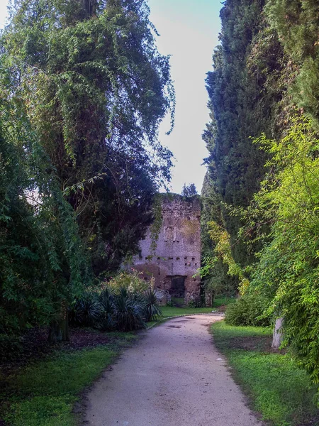 Beau Chemin Chemin Ruines Giardini Ninfa Italie — Photo