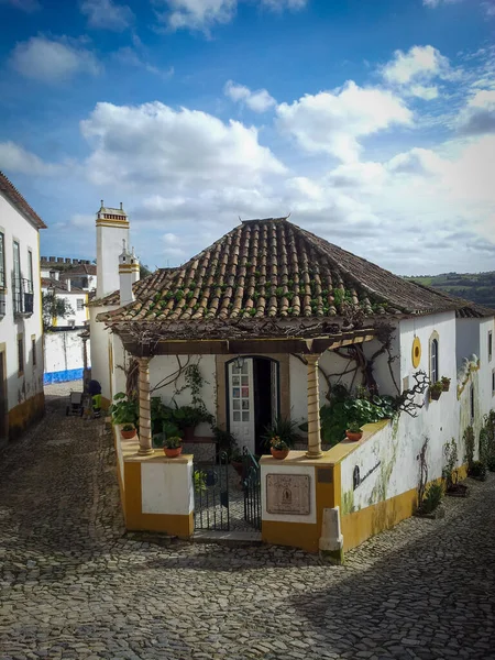 Haus Und Straße Obidos Portugal — Stockfoto