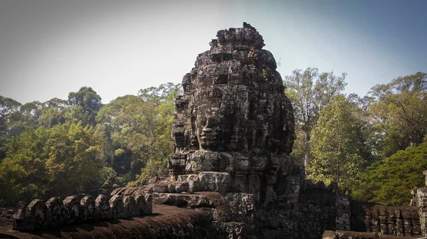 Gesichter Bayon Tempel Akgkor Thom Siem Reap Kambodscha — Stockfoto