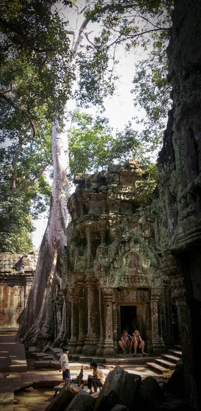 Ruinas Del Templo Prohm Angkor Wat Antigua Arquitectura Jemer Cerca — Foto de Stock
