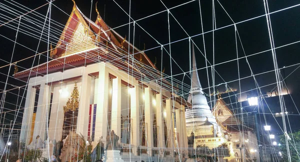 Cérémonie Veille Dans Temple Bagagara Thaïlande Des Prières Très Émouvantes — Photo