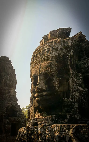 Twarze Świątyni Bayon Akgkor Thom Siem Reap Kambodża — Zdjęcie stockowe