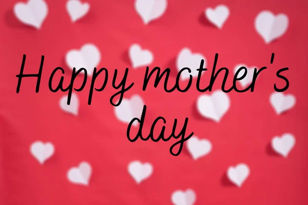 Happy Mother Day Poster Mother Day Card Heart Color Red — Stock Photo, Image