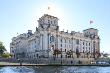 Gün batımı Berlin Almanya bina Reichstag