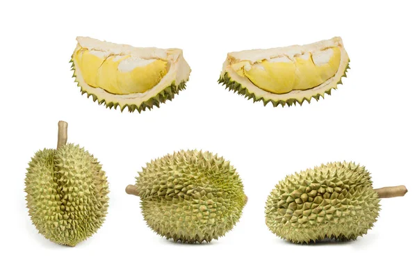 Beyaz arka planda yalıtılmış Durian meyvesi, Tayland 'ın güneydoğusunda meyve kralı güçlü bir koku..