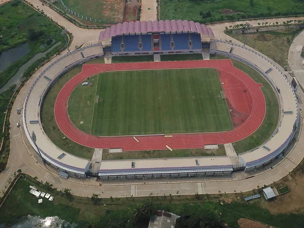 Zdjęcie Lotnicze Stadionu Piłkarskiego Benteng Znajduje Się Tanggerang — Zdjęcie stockowe