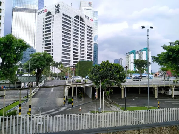 Jakarta April 2020 Stämningen Parkeringsplats Våningar Utanför Rummet Sett Kontorsbyggnad — Stockfoto