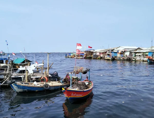 Cilincing Yakarta Del Norte Enero 2020 Barcos Propiedad Los Pescadores — Foto de Stock