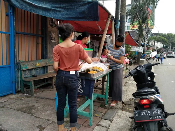 Tanah Abang Yakarta Central Indonesia Abril 2020 Los Vendedores Alimentos —  Fotos de Stock