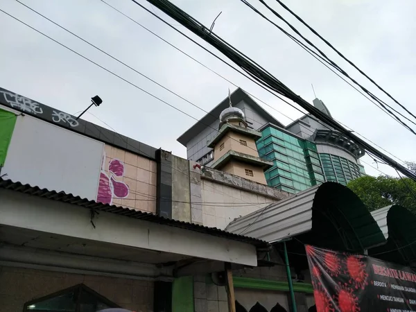 Tanah Abang Střední Jakarta Indonésie Dubna 2020 Atmosféra Budovy Mešity — Stock fotografie