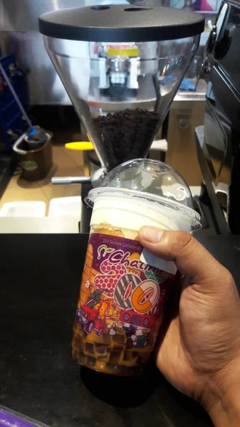 Temporada Jacarta Indonésia Julho 2018 Refrigerante Feito Chá Café — Fotografia de Stock