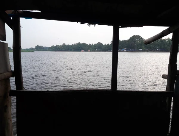Danau Cibereum Bekasi Indonésia Setembro 2016 Atmosfera Lago Tarde Naquele — Fotografia de Stock