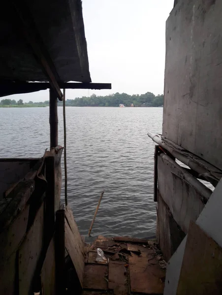 Danau Cibereum Bekasi Indonésia Setembro 2016 Atmosfera Lago Tarde Naquele — Fotografia de Stock