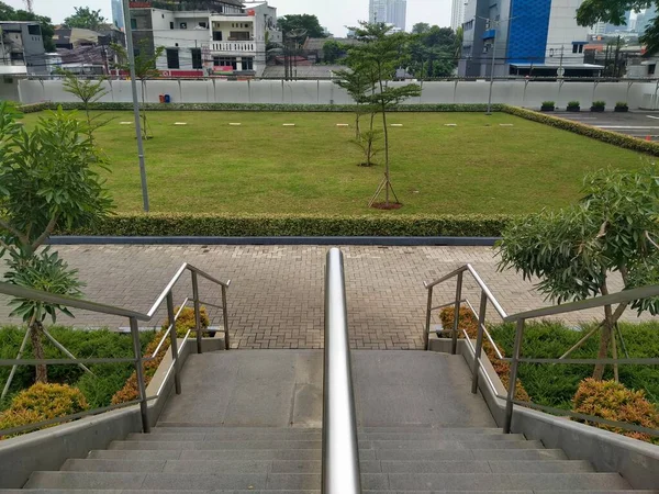Wtc Sudirman Jacarta Indonésia Abril 2020 Escadas Estão Área Parque — Fotografia de Stock