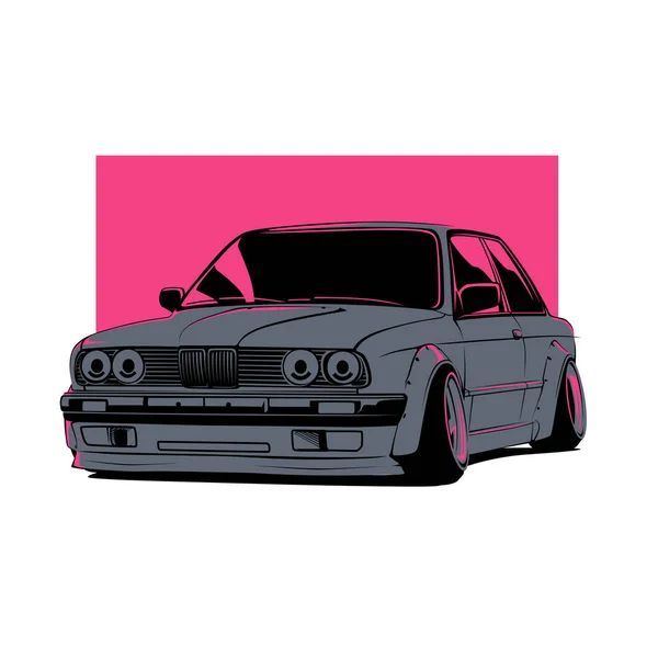 Stance Lowered E30 Series — Stock Vector