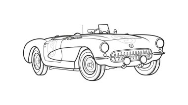 Klasik Chevy Corvette Roadster.
