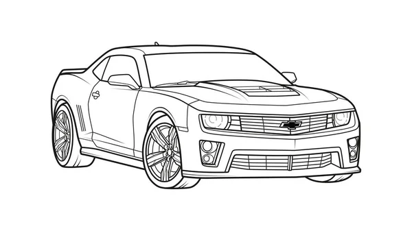 Sportcar Chevy Camaro Muscle Car — 스톡 벡터