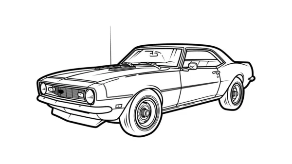 Классический Мышечный Автомобиль Chevy Camaro — стоковый вектор