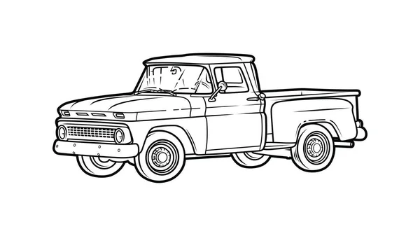 Chevy C10 Classic Oldschool Pickup — Διανυσματικό Αρχείο