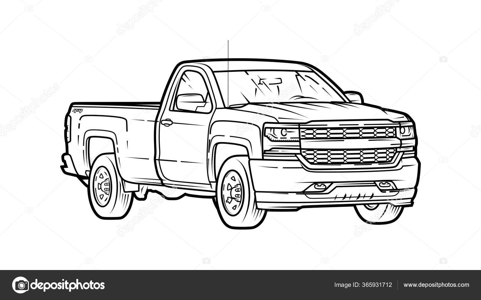 DESENHO DE PICK UP AGILE , CHEVROLET TUNADO E REBAIXADO PARA IMPRIMIR E  COLORIR GRÁTIS. - Desenhos Para Colorir