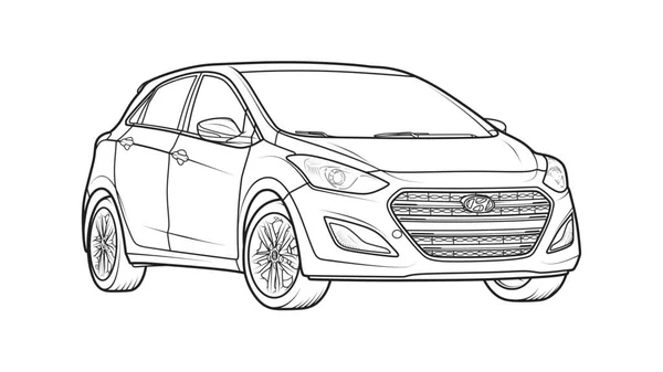 Elantra Modern Hatchback Bil — Stock vektor