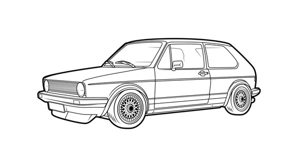 Golf Classic Oldschool Coche — Vector de stock