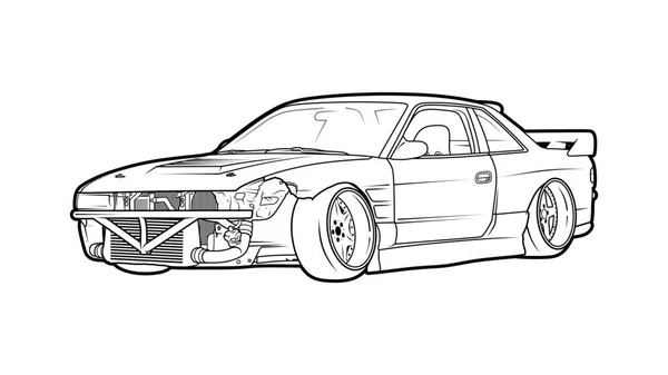 Coloring S13 Drift Stance — 스톡 벡터