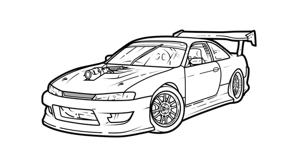 Coloring S14 Drift Stance — стоковый вектор