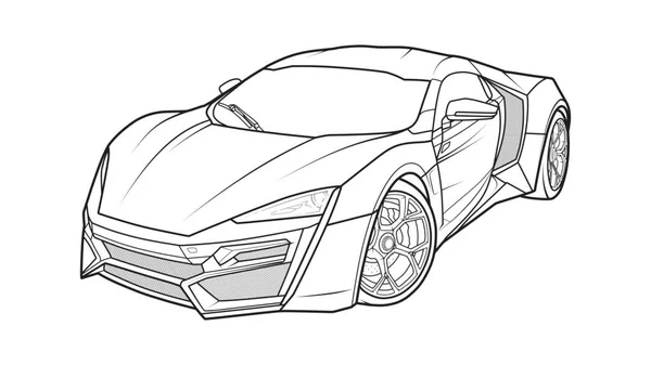 Coloriage Moderne Super Voiture — Image vectorielle