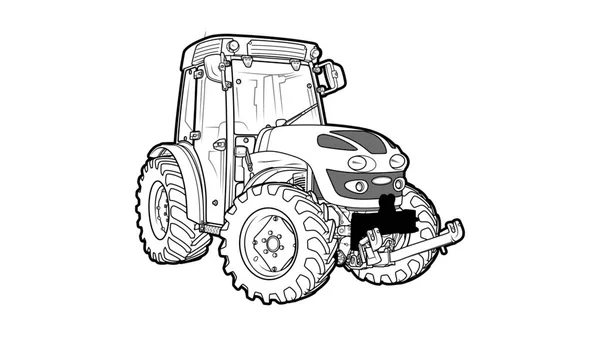 Tájak Modern Farm Traktor — Stock Vector