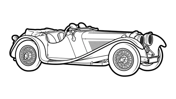 Vintage Clássico Roadster Car —  Vetores de Stock