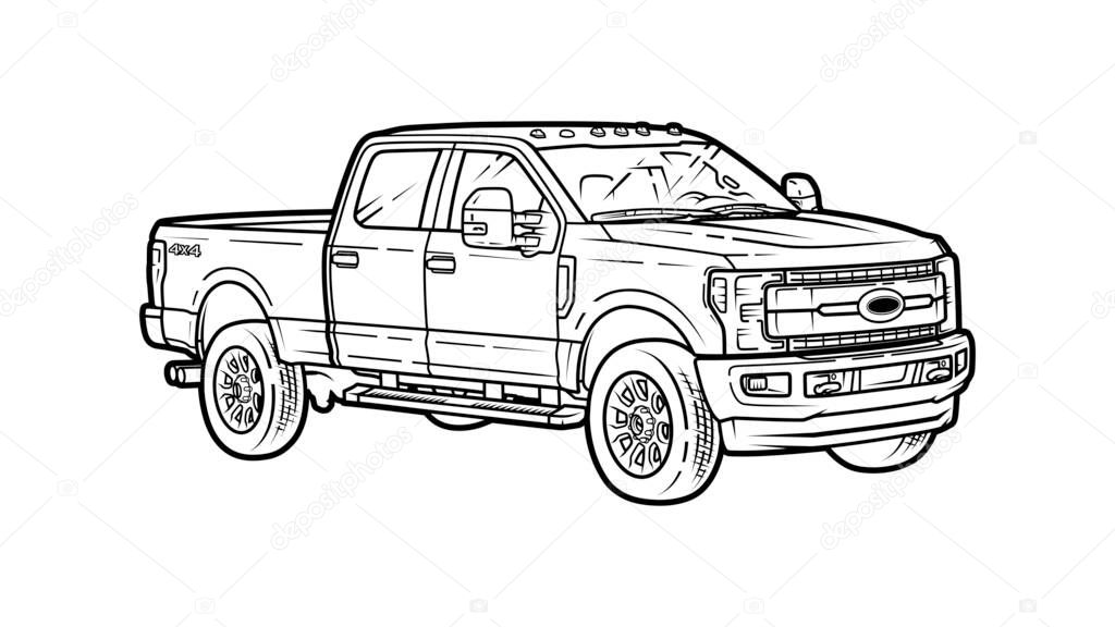 F 250 Sd Pickup Premium Vector In Adobe Illustrator Ai Ai Format Encapsulated Postscript Eps Eps Format